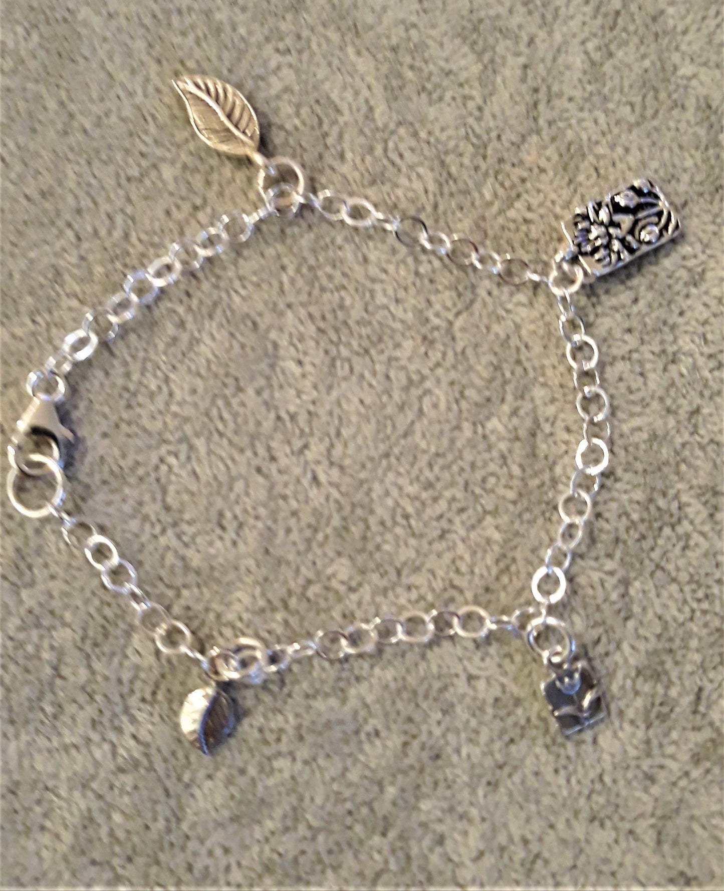 Sterling Silver Lotus & Tulip Charm Bracelet - Palo Verde Jewels