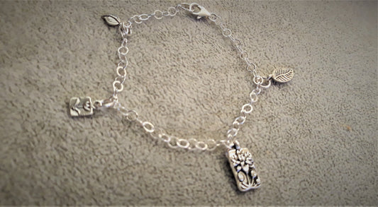 Sterling Silver Lotus & Tulip Charm Bracelet - Palo Verde Jewels