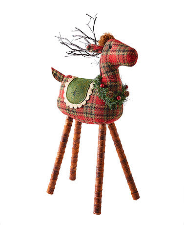 Lighted Plaid Reindeer