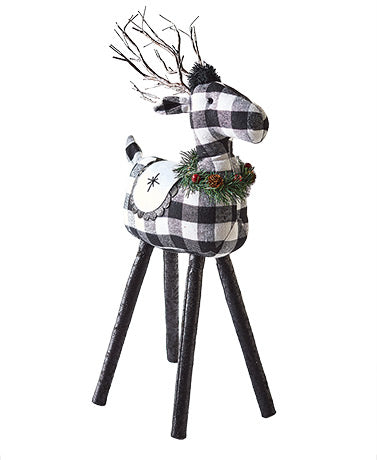 Lighted Black and White Reindeer