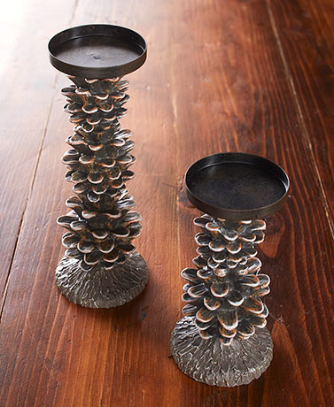 Set of 2 Pillar Candle Holders