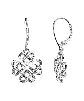 Sterling Silver Celtic Love Knot Drop Earrings - Palo Verde Jewels