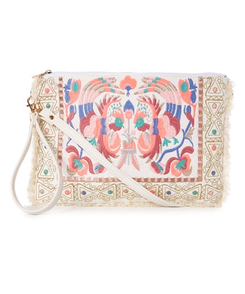 Floral Clutch-white & pink - Palo Verde Jewels