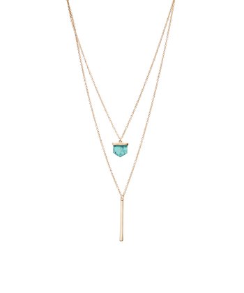 Howlite & Goldtone Layered Lariat Necklace - Palo Verde Jewels