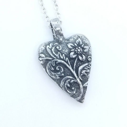 Pewter Floral Heart - Palo Verde Jewels