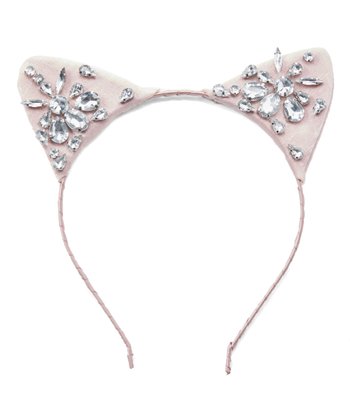 Pink & Rhinestone Cat Ear Headband - Palo Verde Jewels