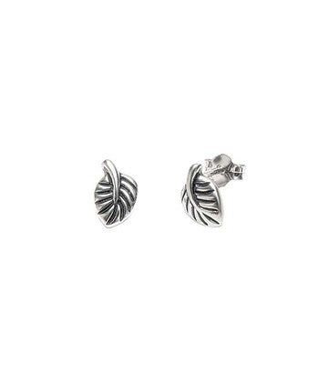 Sterling Silver Leaf Stud Earrings - Palo Verde Jewels