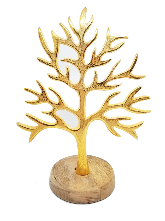 Goldtone & Wood Jewelry Tree - Palo Verde Jewels