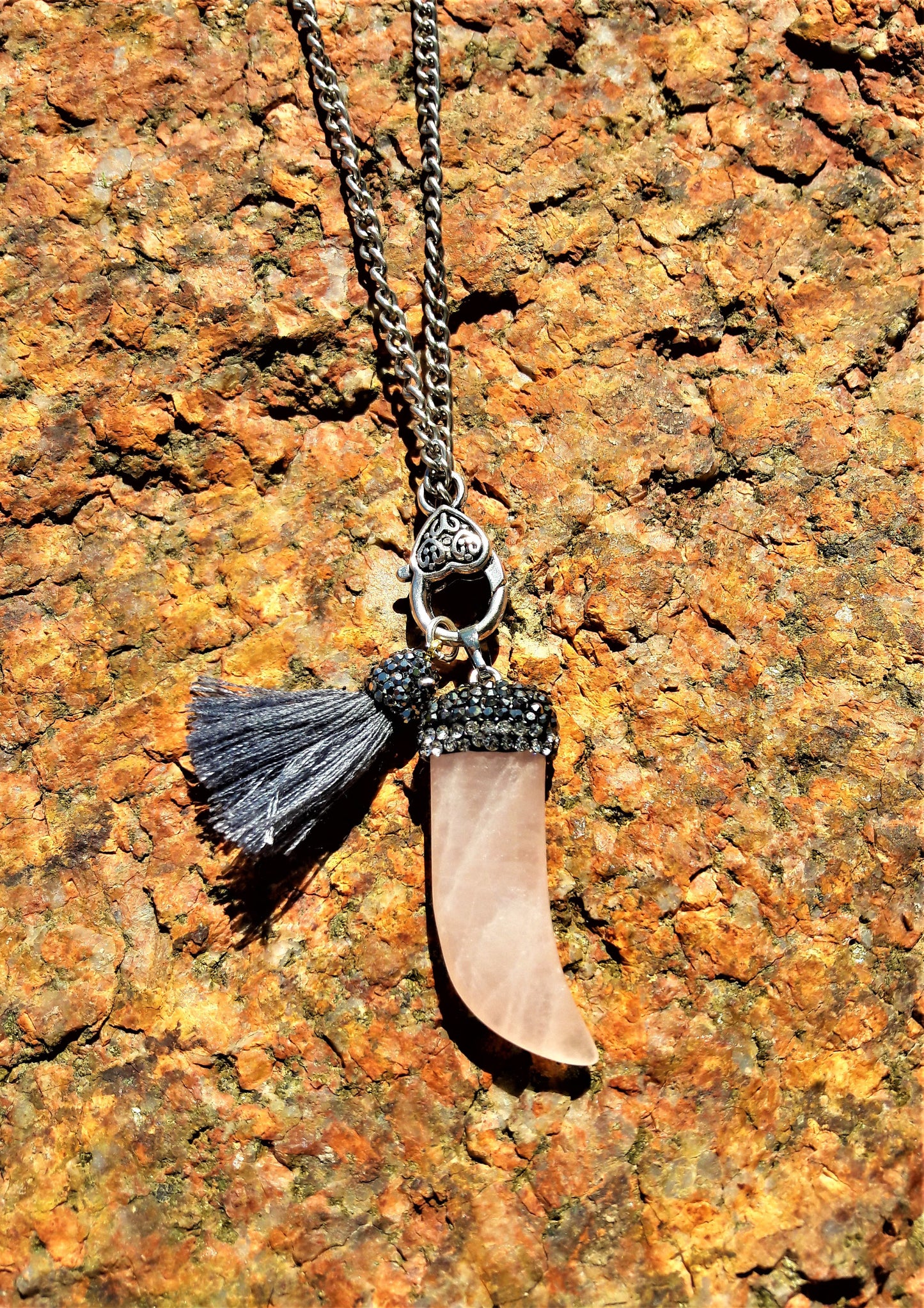 Rose Quartz Pendant Necklace - Palo Verde Jewels