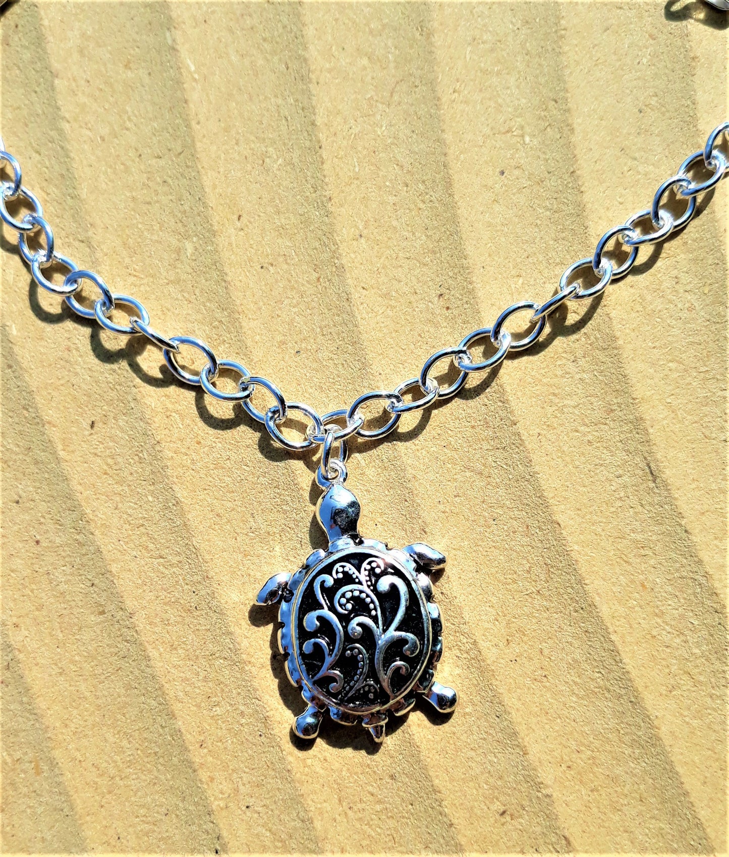 Filigree Turtle-Sterling Silver Charm Bracelet - Palo Verde Jewels